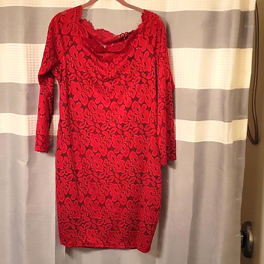 Red lace dress NWT